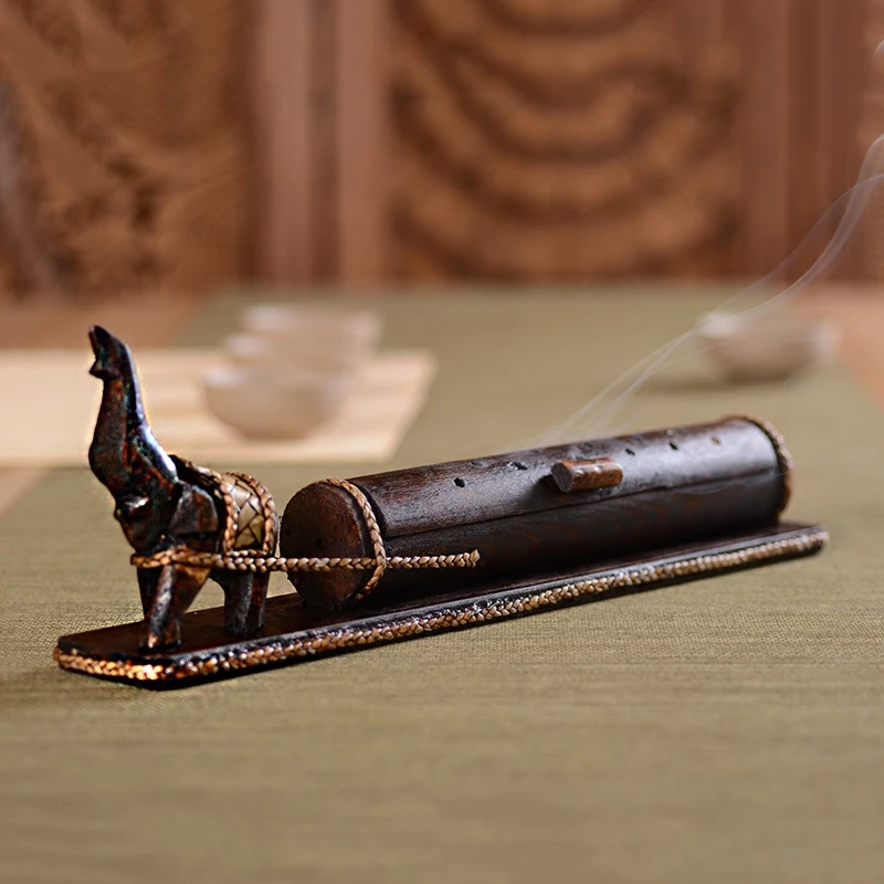 

WHYOU креативное искусство предметы интерьера ретро тайские DIY слон талисман Деревянный Ладан коробка украшение дома подарок на день рождения