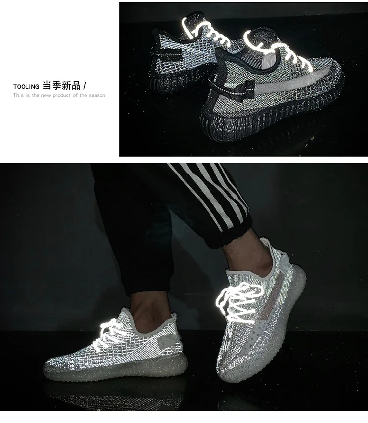 Men's handmade breathable flying woven running striped lace soft bottom sneakers trend wild fashion casual flat shoes