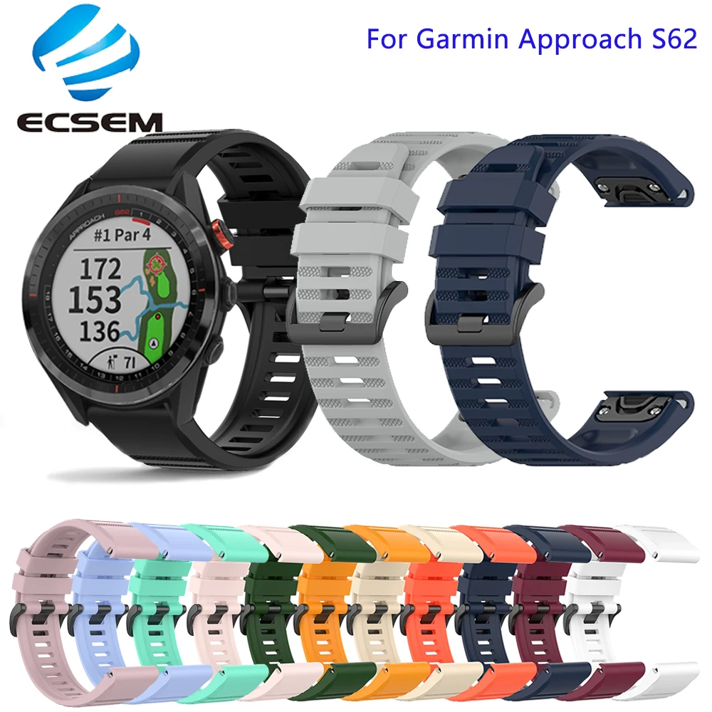 Ремешок силиконовый для наручных часов Garmin подход S62 сменный ремешок