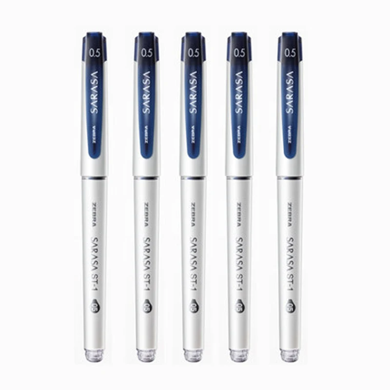 5pcs dark blue Зебра 5/10 шт. ручка с чернилами стандартных цветов JJZ58 SARASA 0,5 мм Большой Ёмкость студент экспертизы подпись в офисе ручка красный, синий и черный - Цвет: 5pcs dark blue