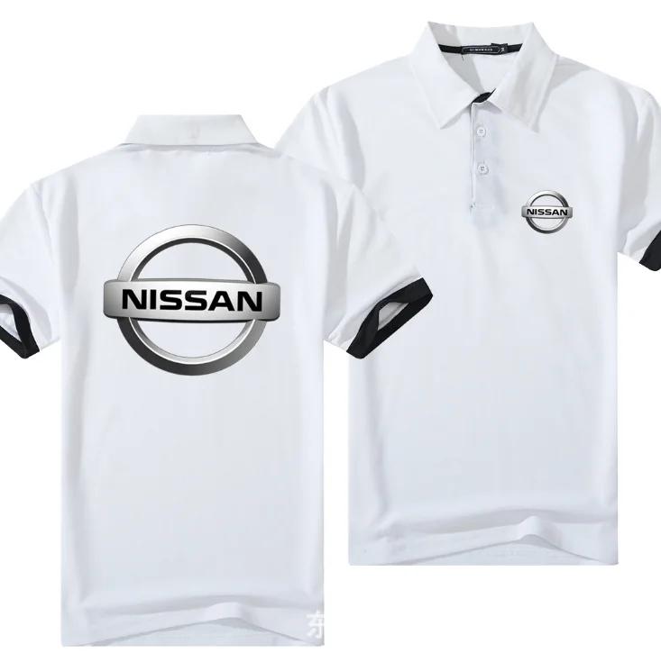 

Summer for NISSAN short Sleeve Polos Shirt men Turn-over Collar fashion casual Slim Breathable Solid Color Business men shirt