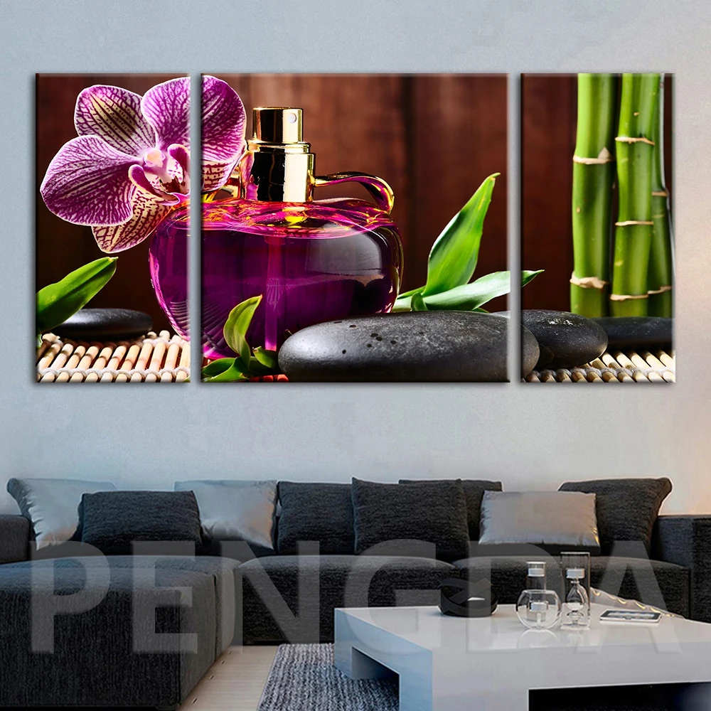 Модульный холст домашний декор принты Орхидея дзен камень бамбук картина плакат