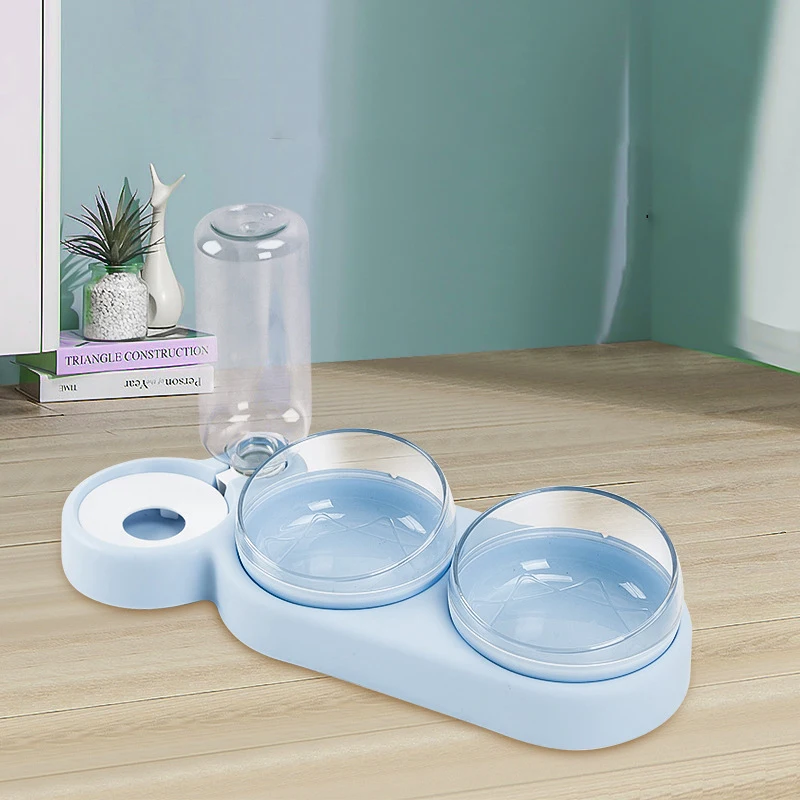 

Dog Cat Bowl Feeder 3 in 1 Pet Feeder and Automatic Water Dispenser for Small Medium Size Dog Cat 38X13.5cm LBShipping