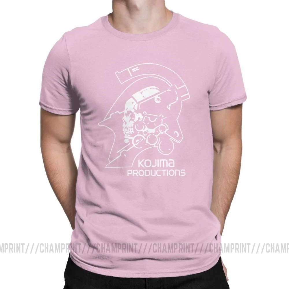 Розовый Мужские футболки с металлическим зубчатым механизмом Kojima Products, MGS Hideo Kojima, хлопковые топы с коротким рукавом, футболки с принтом - Цвет: Розовый