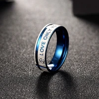 2021 promise rings love only you engraved couple rings blue matching rings engagement wedding valentine gifts stainless steel