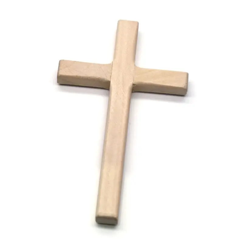 

2pcs Handmade Wooden Crosses Crucifix Jesus Christ Ornaments Religious Charm Necklace Pendant Making