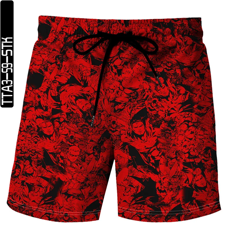 

Summer 3D men/women shorts beach pants casual shorts drawstring shorts Running sweatpants Harajuku Red theme 4-16 new Style