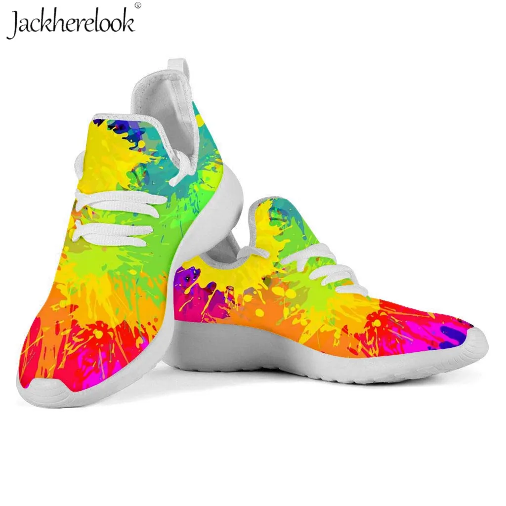 Jackhereluk красочные женские трикотажные туфли удобные кроссовки на шнуровке