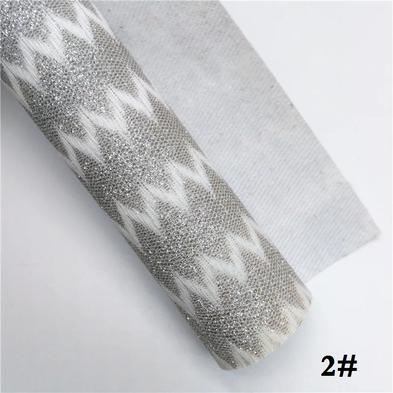 2 Glitterwishcome 21X29 см A4 Размер сетка блестящая кожа, стрелка волна блестящая ткань листы, кожа ткань винил для бантов, GM599A - Цвет: 2