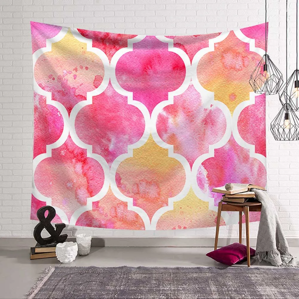 Leopard Pink Cute Beach Towel Polyester Blanket Yoga Mat Rug Shawl Throw Sheet Grid Clouds Colorful Square Tapestry Wall Hanging | Дом и сад