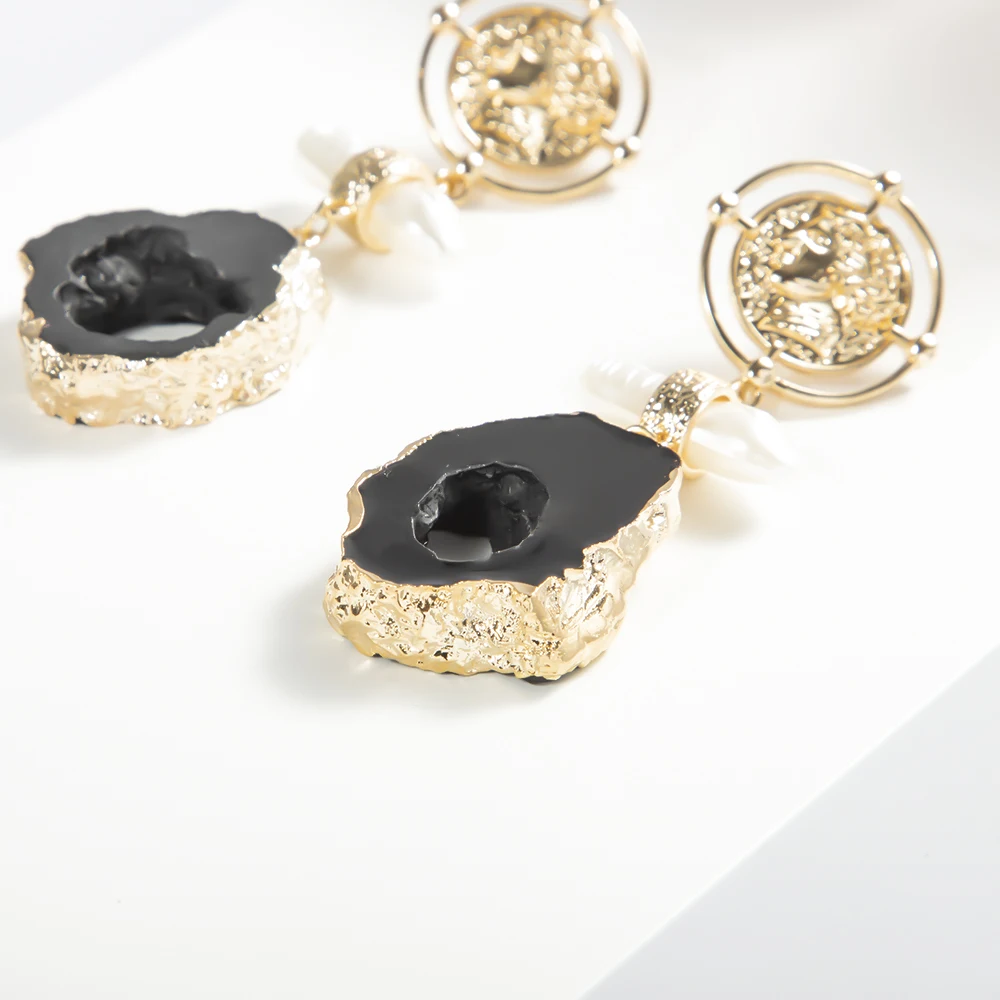 2021 Роскошные ювелирные изделия тренд легированная серьга золото корейские