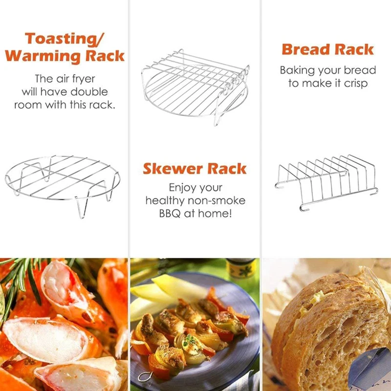 

8-Inch Air Fryer Accessories, Non-Stick Coating Suitable for Air Fryer over 3.2 Liters, , COSORI, Tower Air Fryer