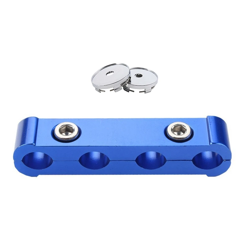 3Pcs Engine Spark Plug Wire Separator Divider Clamp Kit (Blue) with Set of 4 Hub Cap Universal Plastic 60mm Tyre Trims |