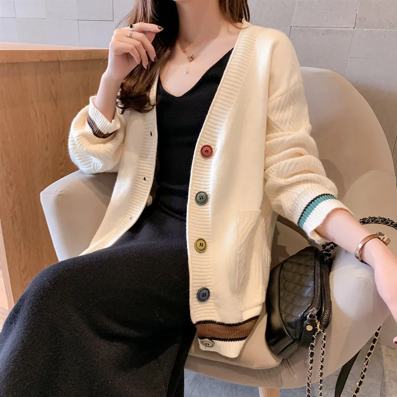 Женский кардиган свитер новинка зимы 2019 вязаные свитера с длинным рукавом модная