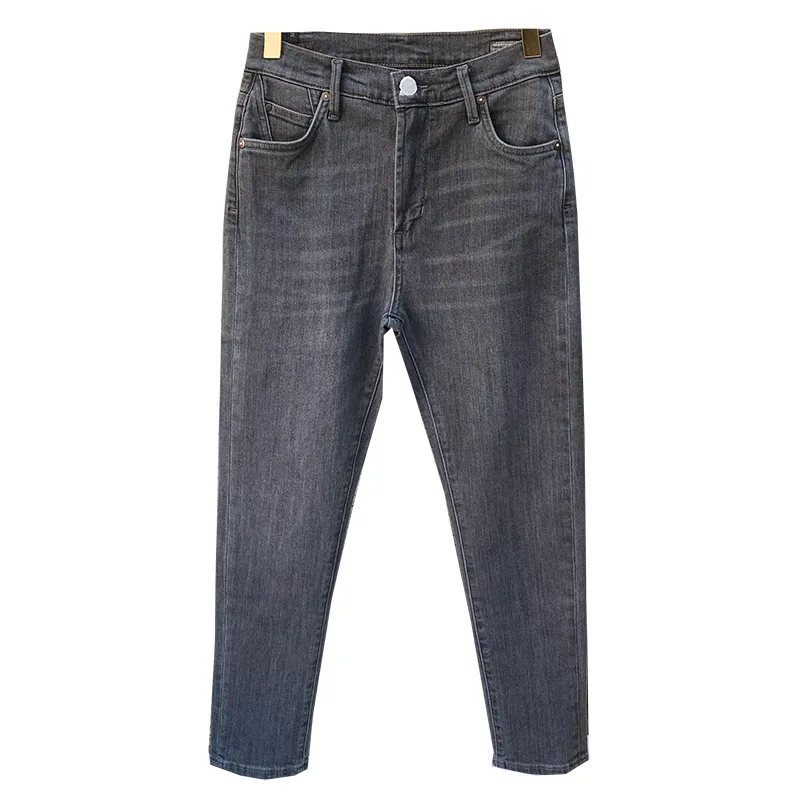 Женские джинсовые брюки потертые дымчатые серые обтягивающие | Женская одежда