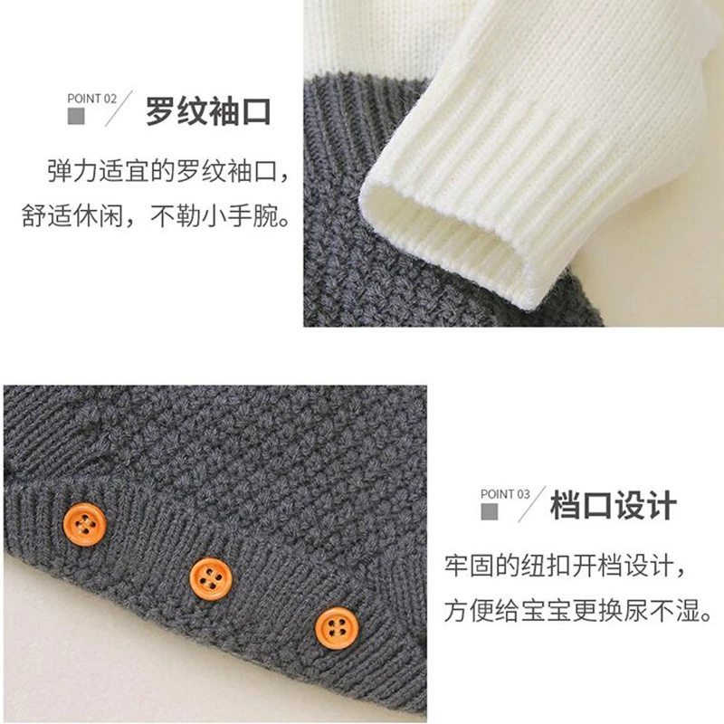 

2020 New Baby Girl Long-sleeve Knitted Overalls Autumn Baby Knitted Rompers Sweater Infant Girl Princess Cotton Jumpsuit