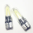 2 шт. габаритные лампы T10 светодиодный W5W светодиодный лампы drl внутренсветильник автомобиля Белый SMD 194 168 COB стекло авто нить дверная лампа светильник 12 В