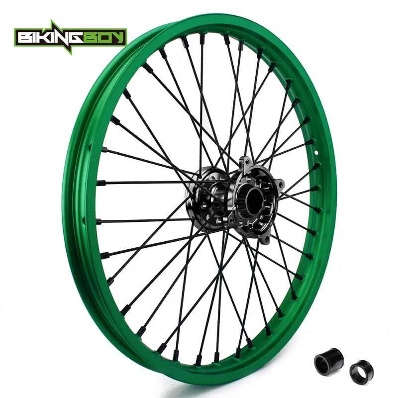 BIKINGBOY спереди и сзади 2" 18" для Kawasaki KX250F KX450F 06-19 KLX450R 08-12 KXF 250 KX-F 450 KX 125 250 06-13 обод колеса концентратора MX - Цвет: Front Black