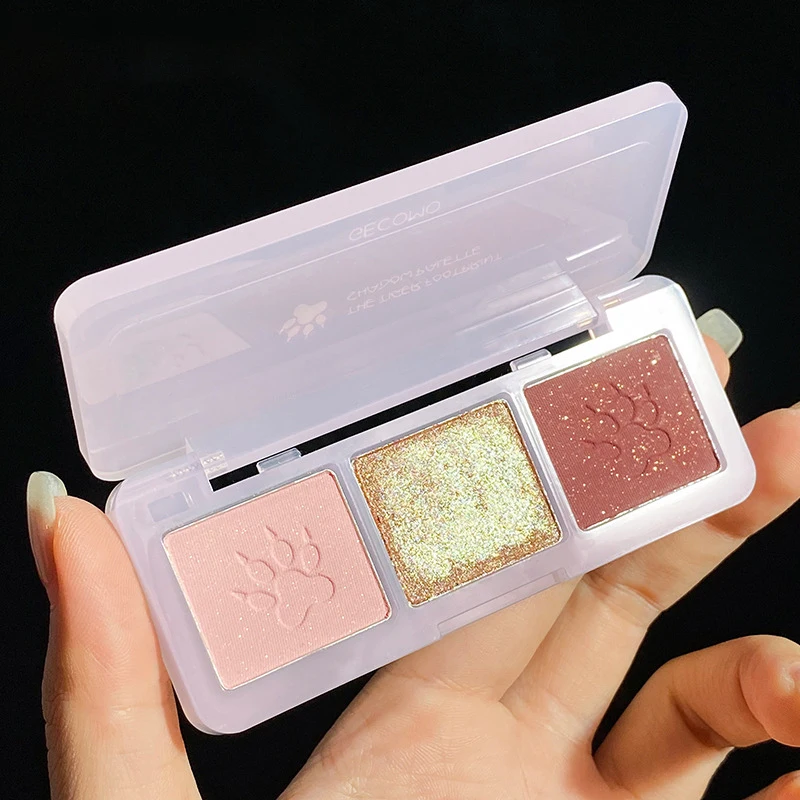 3 Color Eye Shadow Palette Pearlescent Matte Texture Milk Tea Earth Fine Shimmer Long-lasting Eyes Makeup Tool |