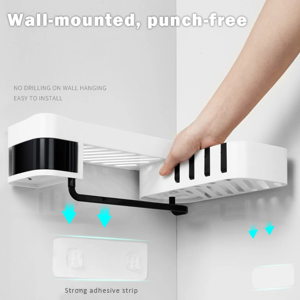 Вращающаяся настенная угловая полка для ванной комнаты стойка хранения шампуня