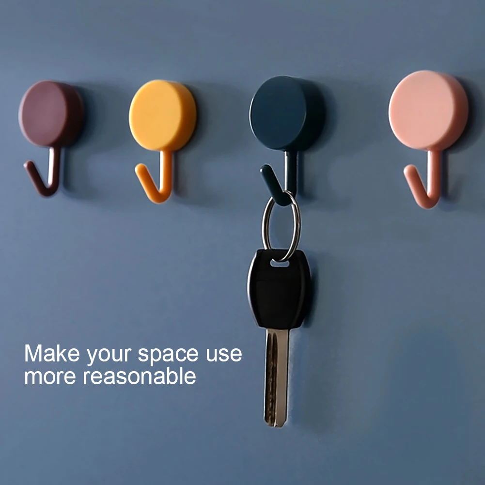 Клейкие настенные крючки однотонные без следов для ванной комнаты 10 шт. | Дом и