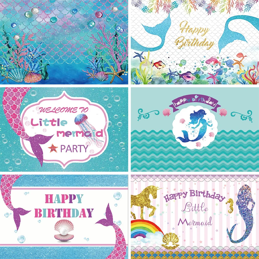 Фоны для фотосъемки детей на день рождения портрет русалка весы яркий Баннер