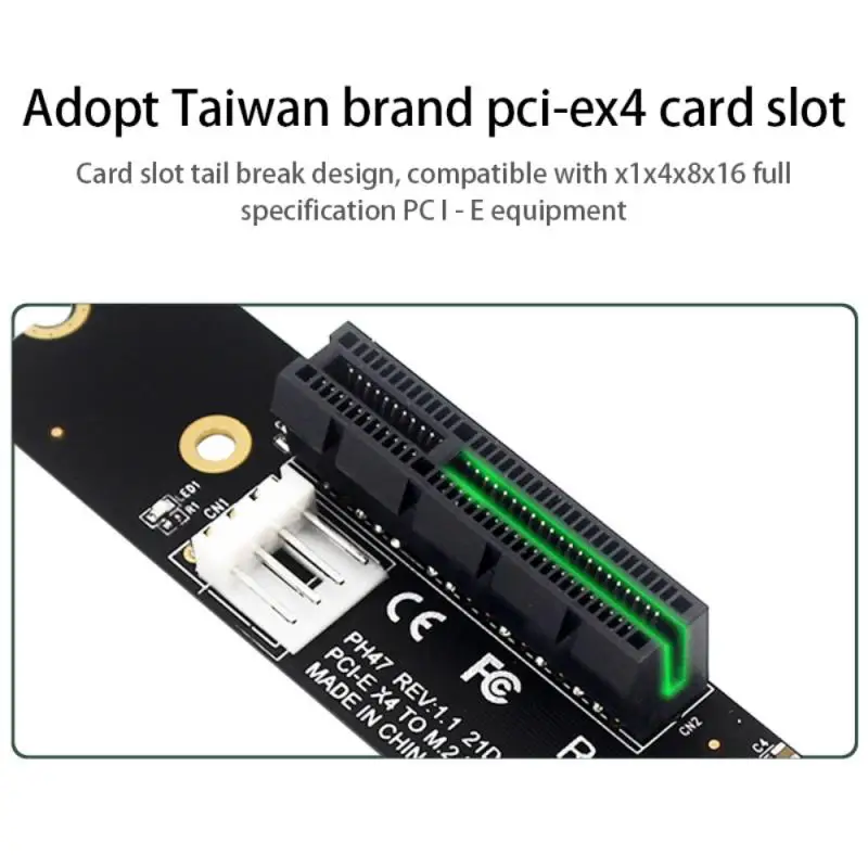 Новейшая переходная карта NGFF M.2 к PCI-E 4X M2 M ключ адаптеру PCIe X4 светодиодный