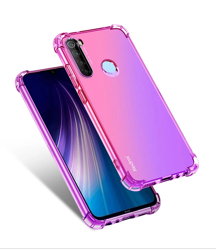 Gradient Armor Silicone Case For Xiaomi Redmi Note 8 Pro Case Transparent Soft TPU Shockproof Bumper Cover For Redmi Note 8 Case