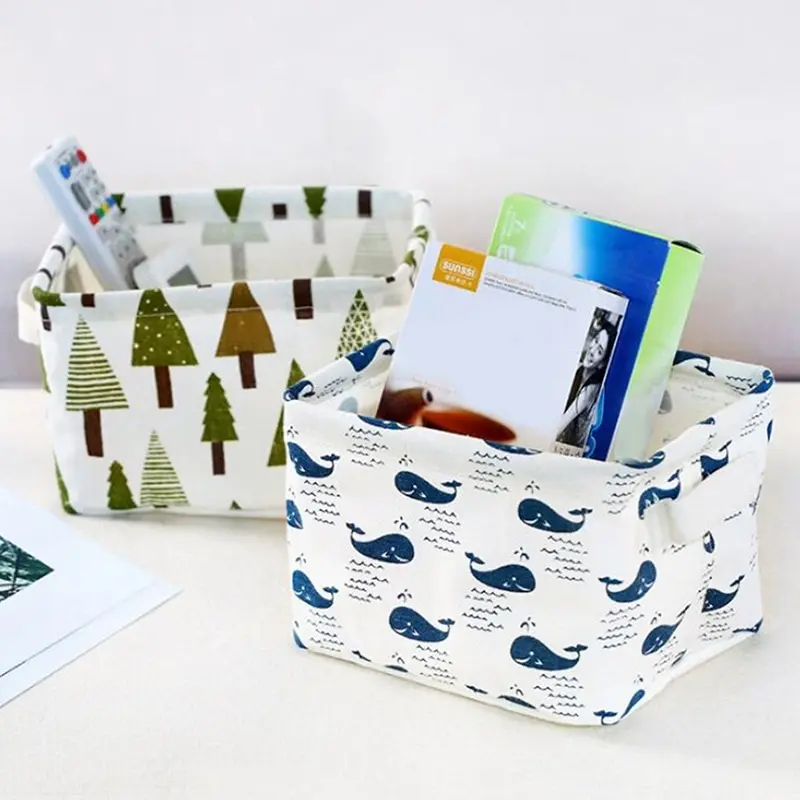 

Cotton Linen Underwear Socks Underpants Storage Box Desktop Keys Books Paper Pen Sundries Sorting Container Drawer Organizer