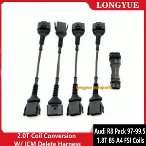 2 0t coil conversion w icm delete harness kit for audi r8 pack 97 99 5 1 8t b5 a4 fsi coils 3 to 4 contacts free global shipping