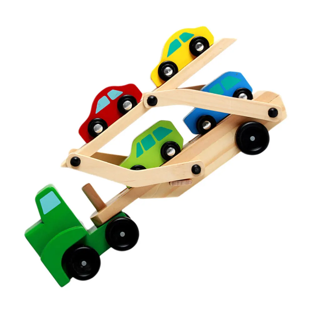 1 набор деревянная двухслойная несущая игрушка погрузчик креативная забавная