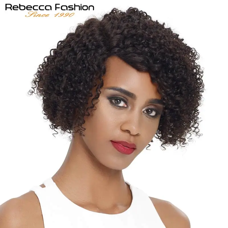 Парик Ребекка с кружевной частью короткий парик коротким Бобом афро кудрявые