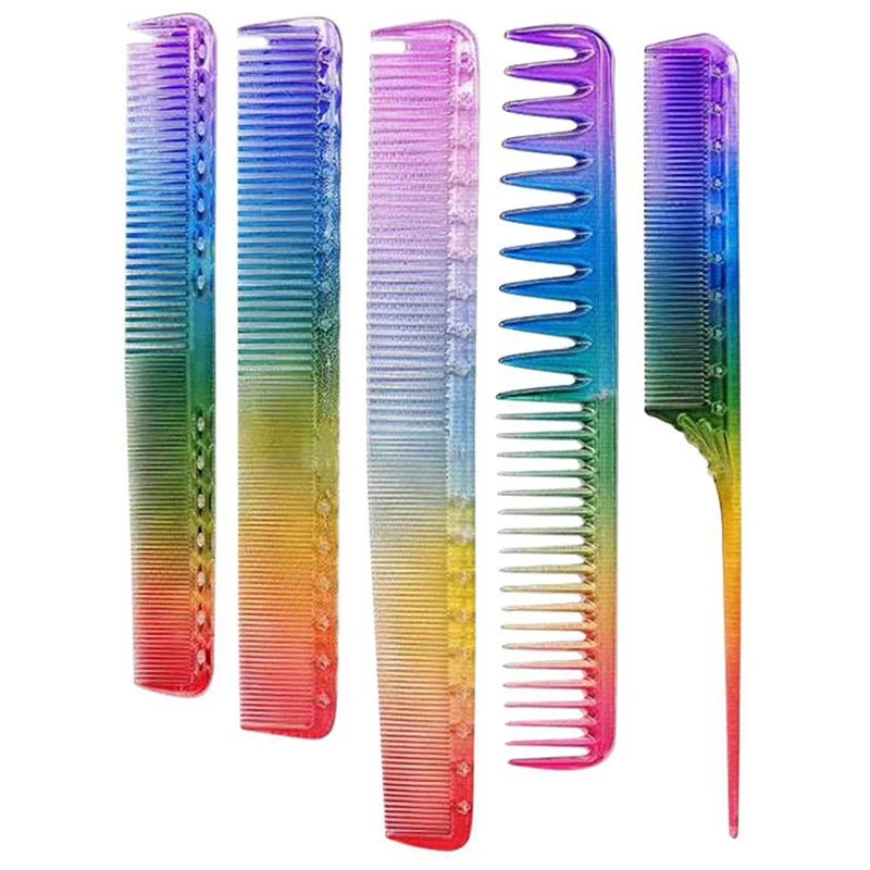 5 шт. Радужная Расческа для парикмахерских салонов оборудование гребень стрижки