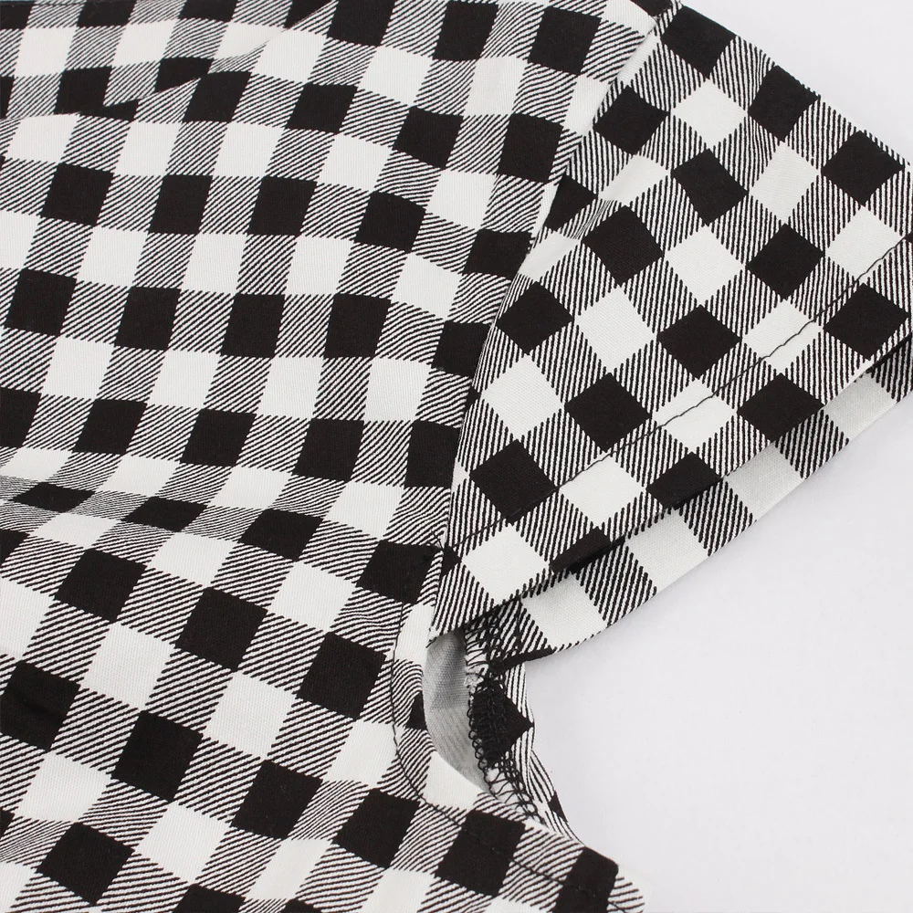 Женское платье в клетку Leiouna винтажное трапециевидной формы из хлопка с круглым