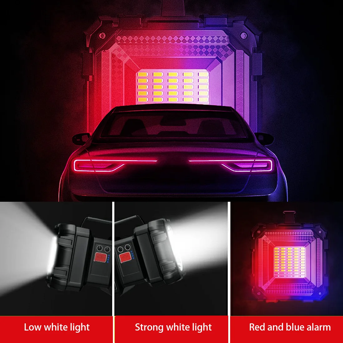 

Super Bright LED Rechargeable Double Head Searchlight Handheld Flashlight Work Light Spotlight Floodling XHP70 Lights