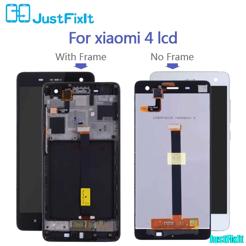 Original For Xiaomi Mi4 LCD Touch Screen Digitizer With Frame Replacement Black White 5.0 Inch Mi 4 Display |