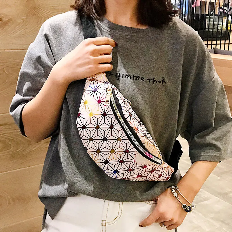 

Casual All-Match Korean Style Bag Mobile Phone Bag Laser Shoulder Crossbody Bag for Women Fashion Waist Bag cross body bag woman