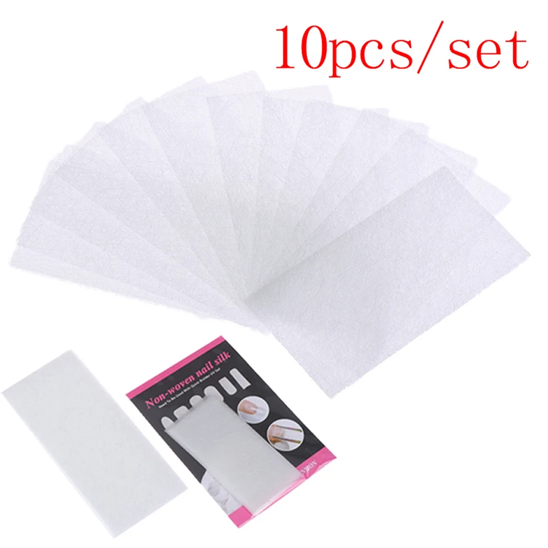 

Non-woven Silks Nail Extension Silk Fiber Nail Form Acrylic Tips Extension Gel Nail Glass Paper Tool 10Pcs/set