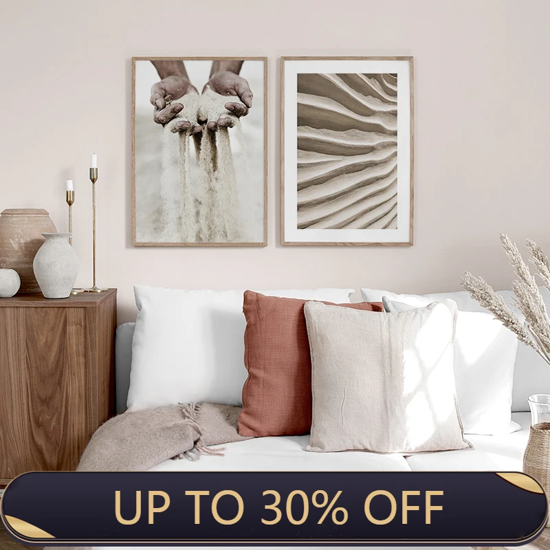 Абстрактный песок пустыня осень цветок природный пейзаж скандинавский постер на