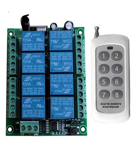 Беспроводной радиочастотный пульт дистанционного управления Xuanlongyuan 8 каналов 12/24В