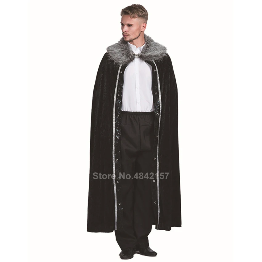 Роскошный меховой воротник на Хэллоуин средневековый косплей для мужчин
