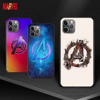 soft tpu cove marvel avengers logo cool for apple iphone 12 11 se xs xr x 7 8 6 5 s mini plus pro max 2020 black phone case