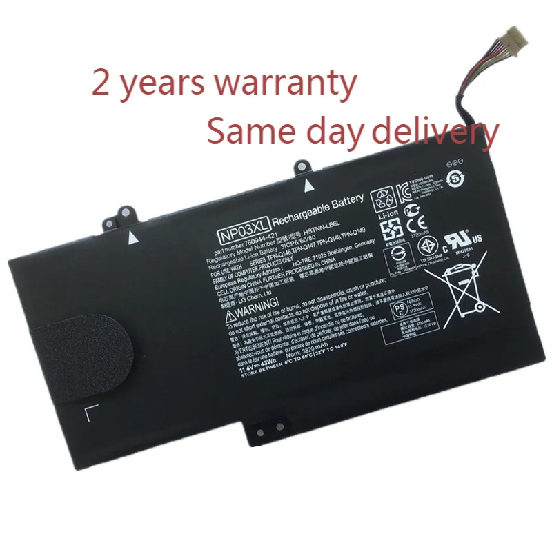 

Original NP03XL HSTNN-LB6L 760944-421 Battery for HP Pavilion X360 13-A010DX 15-U010DX TPN-Q146 TPN-Q147 TPN-Q148 Q149