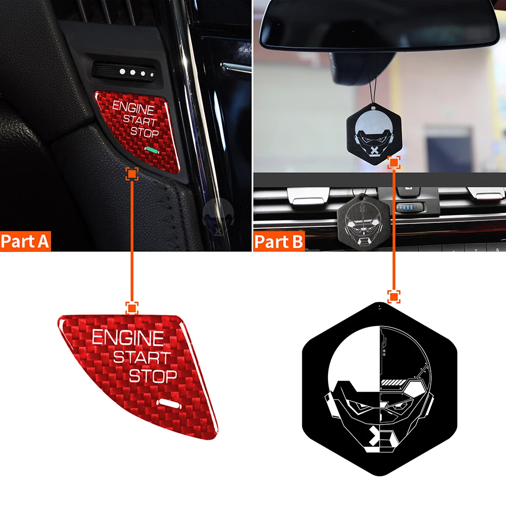 

Carbon Fiber Engine Start Stop Button Trim Sticker Sticker Cover Trim Car Styling Accessories for Cadillac ATS 2012-2019