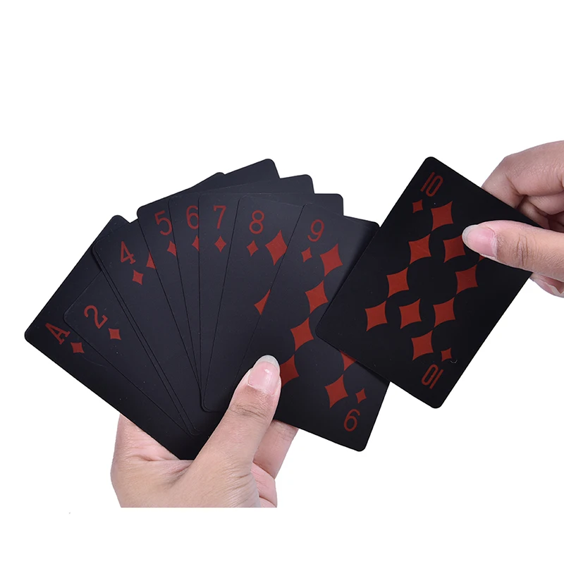 Водонепроницаемые ПВХ пластиковые игровые карты покерные чисто черные
