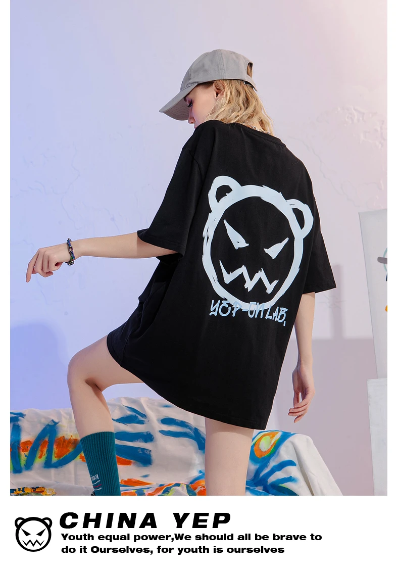 

T Shirt Oversize Woman Anime Korean Clothing Woman Fashion Plus Size Short Sleeve Tee Cotton Vintage Vegan T-shirts with Print
