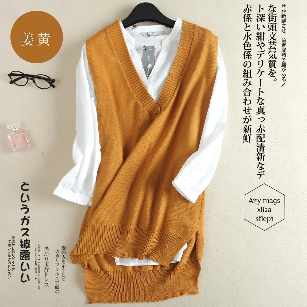 Женский кашемировый жилет Повседневный свитер свободного кроя с V-образным