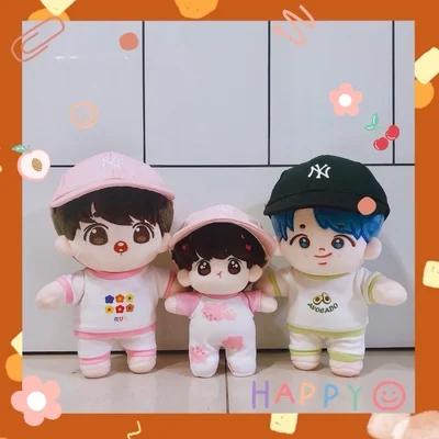 23cm Korea EXO Stuffed Doll Printing Sports Jacket Trousers Shorts Cute Plush Dolls Toy's Clothes Soft Outfit Made Fans Gift