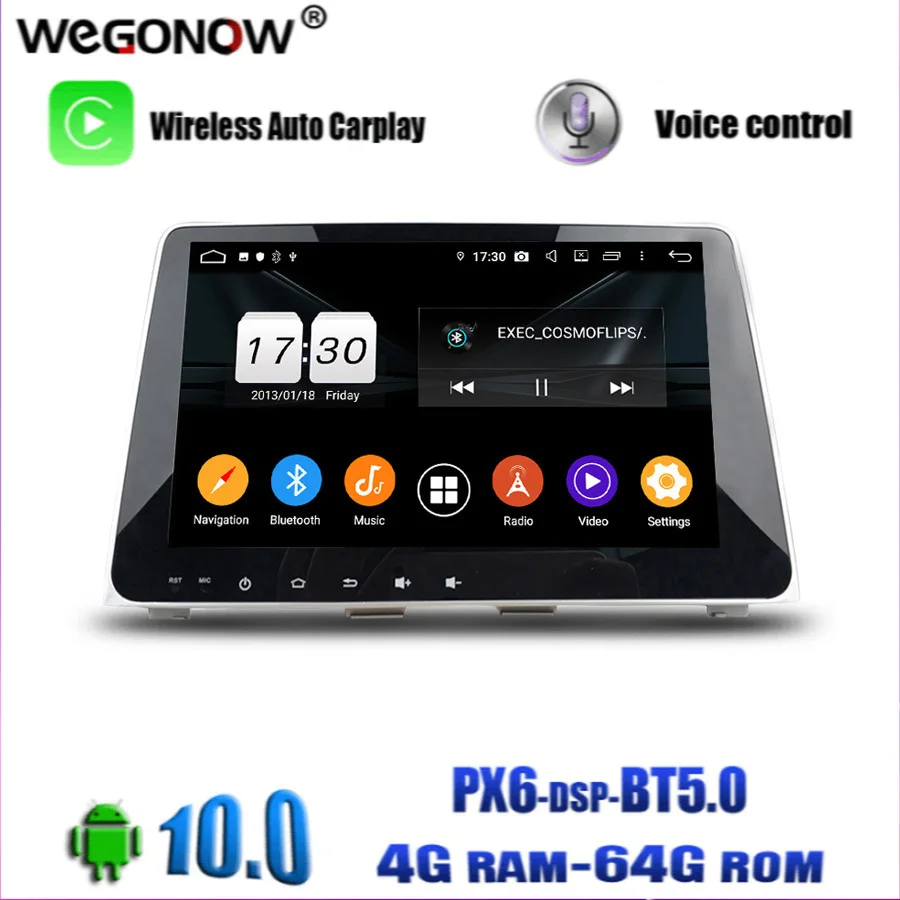 Автомобильный DVD плеер PX6 Carplay DSP IPS Android 10 0 64 Гб GPS карта RDS радио медиа Wi Fi Bluetooth 5 для
