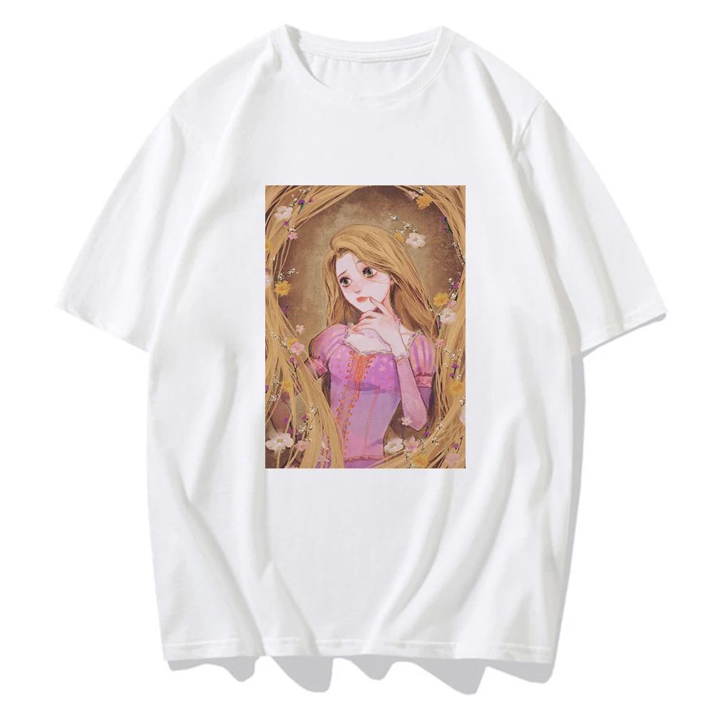 

Милые Мультяшные милые девушки Диснеевские принцессы Рапунцель уличная одежда Harajuku забавные кавайные повседневные топы Ulzzang новая искусст...